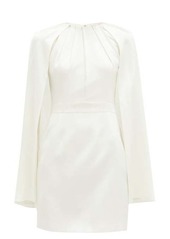Alexander McQueen Cape-overlay silk-satin mini dress