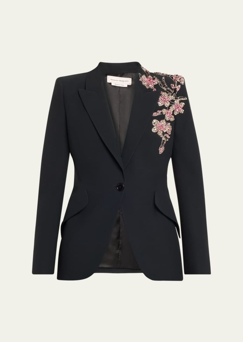 Alexander McQueen Cherry Blossom Crystal Blazer