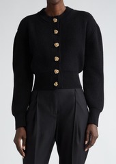 Alexander McQueen Cocoon Sleeve Wool & Cashmere Rib Cardigan