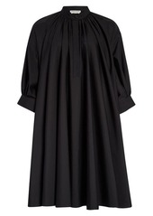 Alexander McQueen Cotton Poplin Trapeze Dress in Black at Nordstrom