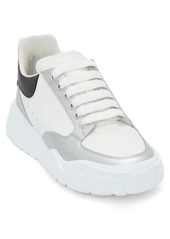 Alexander McQueen Court Trainer Sneaker in White/Silver/Black at Nordstrom