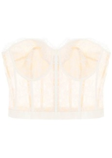 Alexander mcqueen cropped bustier top in lace
