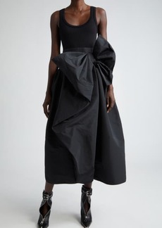 Alexander McQueen Cut & Sew Mixed Media Bow Detail Dress