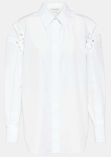 Alexander McQueen Cutout cotton poplin shirt