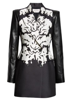 Alexander McQueen Damask Jacquard Double Breasted Long Sleeve Minidress