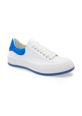 Alexander McQueen Deck Lace-Up Plimsoll in White/Blue at Nordstrom