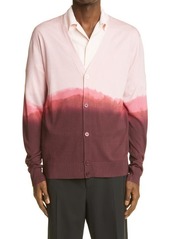 Alexander McQueen Dip Dye Silk Cardigan in Pink/Bordeaux at Nordstrom