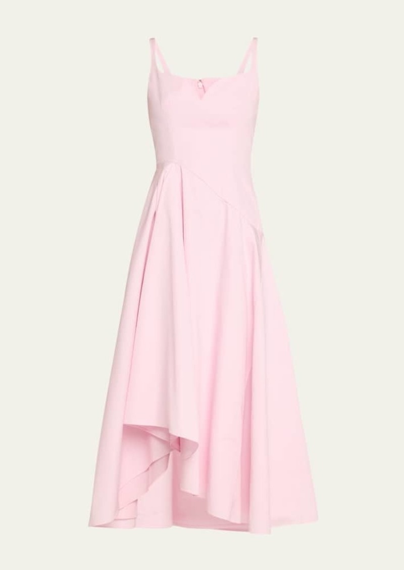 Alexander McQueen Draped Sweetheart Midi Dress