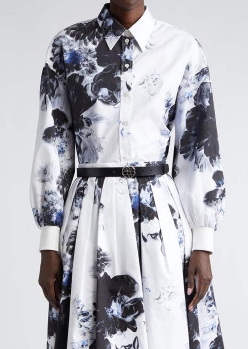 Alexander McQueen Floral Cocoon Sleeve Button-Up Shirt