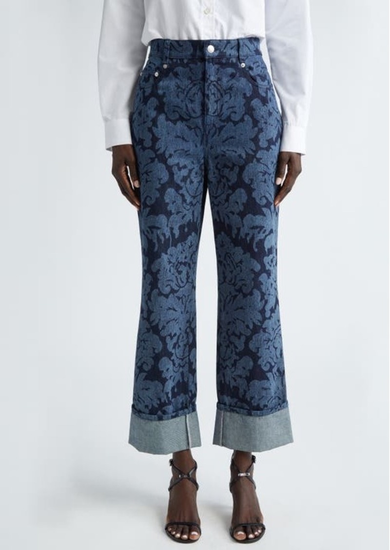 Alexander McQueen Floral Print Denim Jeans