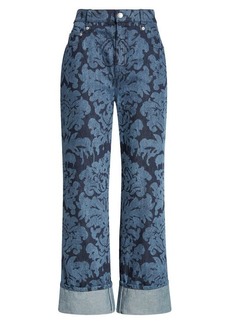 Alexander McQueen Floral Print Denim Jeans