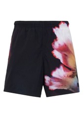 ALEXANDER MCQUEEN Floral print swim shorts