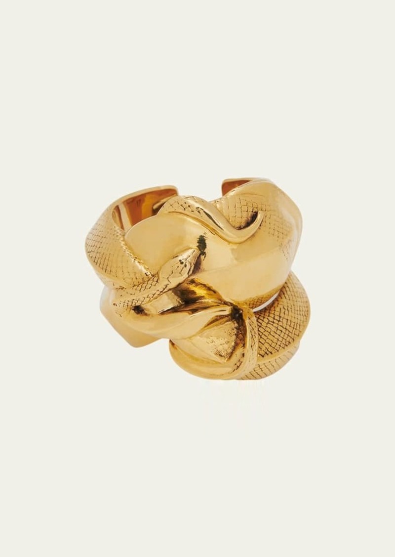 Alexander McQueen Gold-Plated Snake Ring