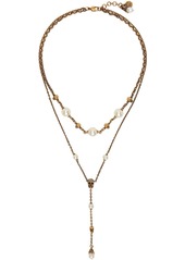 Alexander McQueen Gold Skull & Pearl Necklace
