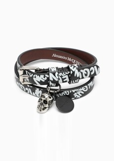 Alexander McQueen Graffiti double-wrap bracelet