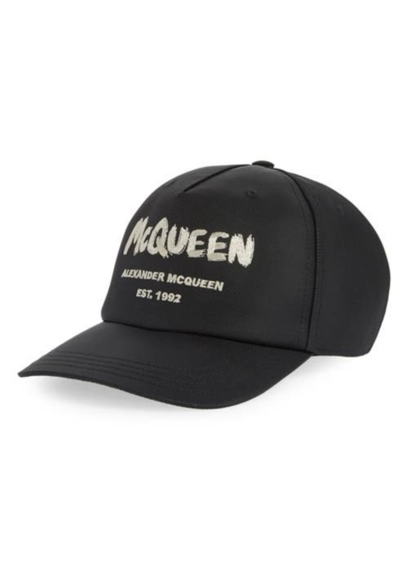 Alexander McQueen Graffiti Logo Embroidered Baseball Cap