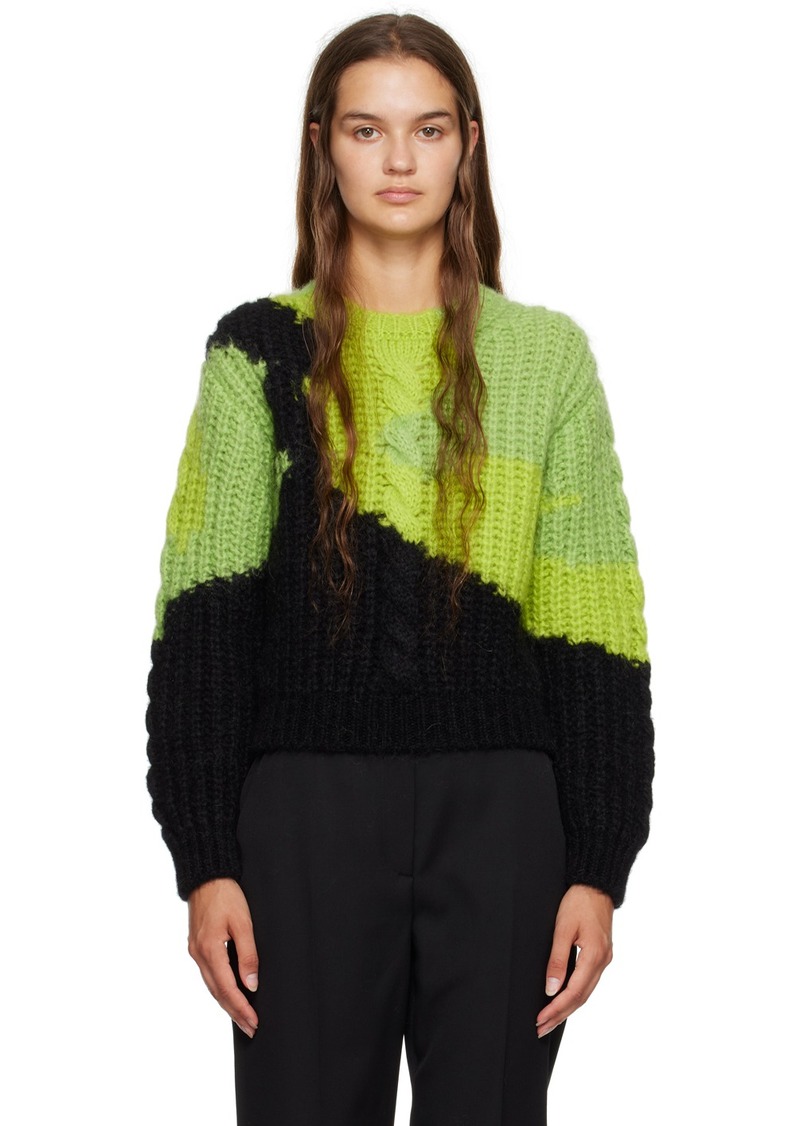 Alexander McQueen Green & Black Intarsia Sweater
