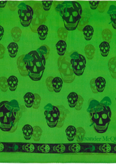 Alexander McQueen Green Skull Mushroom Scarf