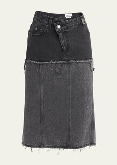 Alexander McQueen Hybrid Denim Midi Skirt