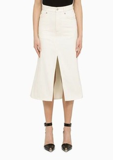 Alexander McQueen Ivory denim pencil skirt