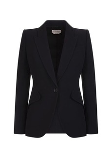 ALEXANDER MCQUEEN Jacket In Thin Crepe With Pointed Shoulders