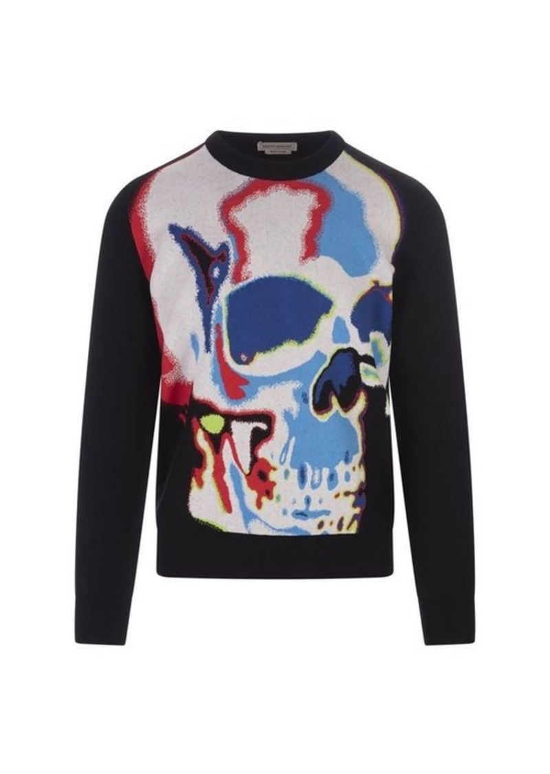 ALEXANDER MCQUEEN Jacquard Sweater With Solar Skulls In /Multicolour