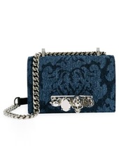 Alexander McQueen Jeweled Denim Shoulder Bag