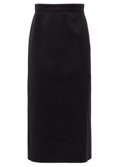 Alexander McQueen Lace-back wool-blend pencil skirt