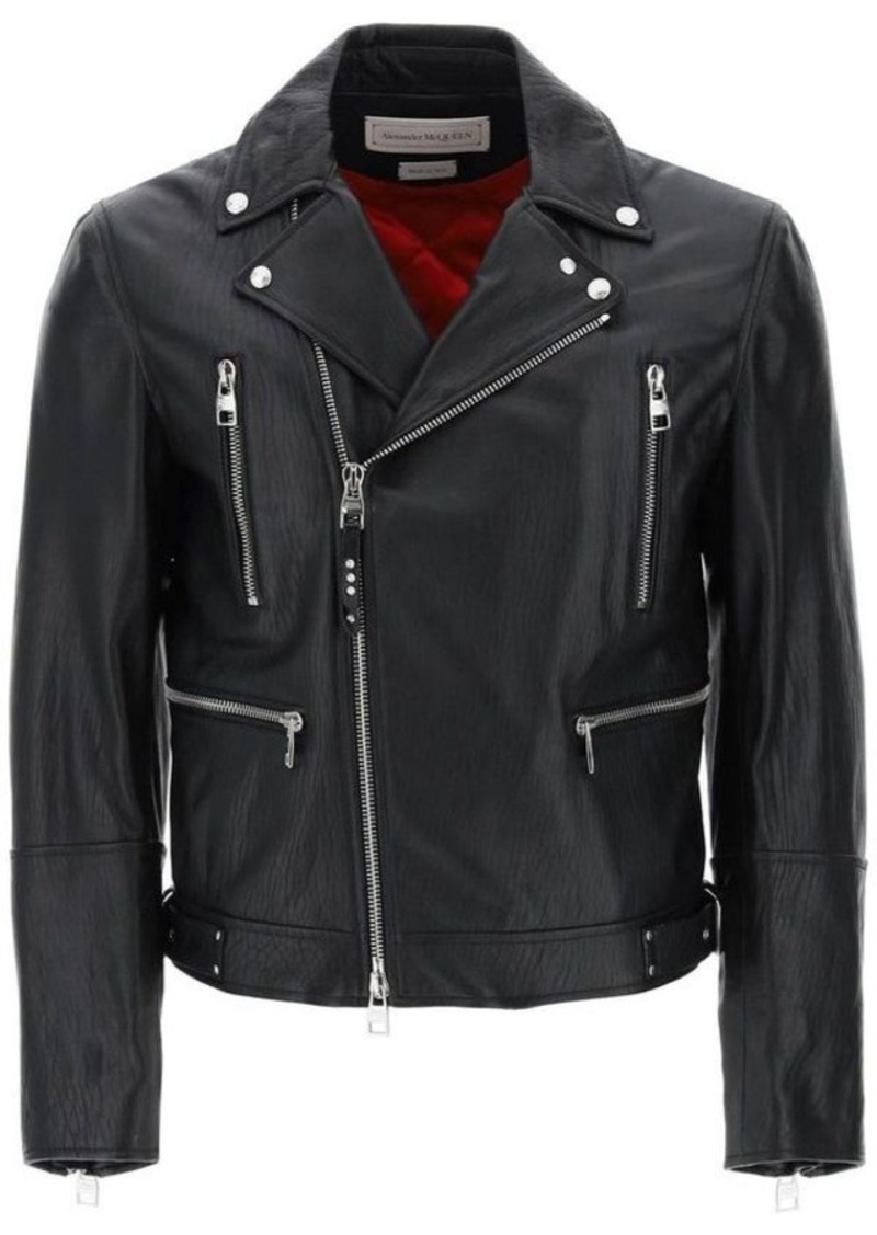 Alexander mcqueen leather biker jacket