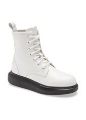 Alexander McQueen Leather Combat Boot in White at Nordstrom