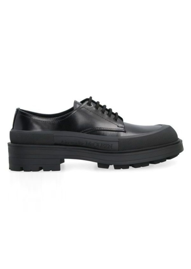 ALEXANDER MCQUEEN LEATHER LACE-UP DERBY SHOES