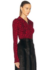 Alexander McQueen Leopard Textured Long Sleeve Top