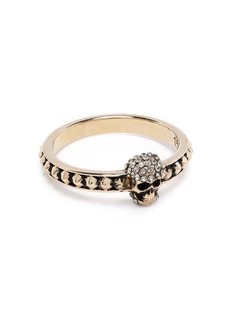 ALEXANDER MCQUEEN Light Gold Ring With Pavé And Skull