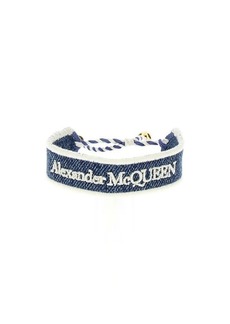 ALEXANDER MCQUEEN Logo embroidery denim bracelet