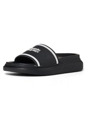 Alexander McQueen Logo Slide Sandal in Black/White/White at Nordstrom
