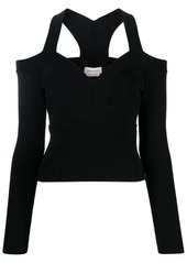 ALEXANDER MCQUEEN Long sleeve halter neck top