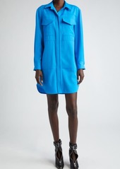 Alexander McQueen Long Sleeve Wool Cargo Shirtdress