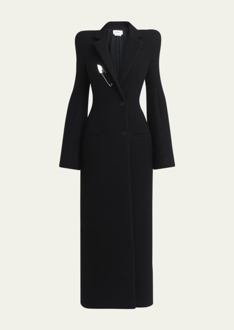 Alexander McQueen Long Wrap Suiting Wool Cashmere Coat