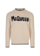 ALEXANDER MCQUEEN McQueen Graffiti Jumper in Vanilla