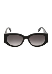 ALEXANDER MCQUEEN McQueen Graffiti Oval Sunglasses In and White