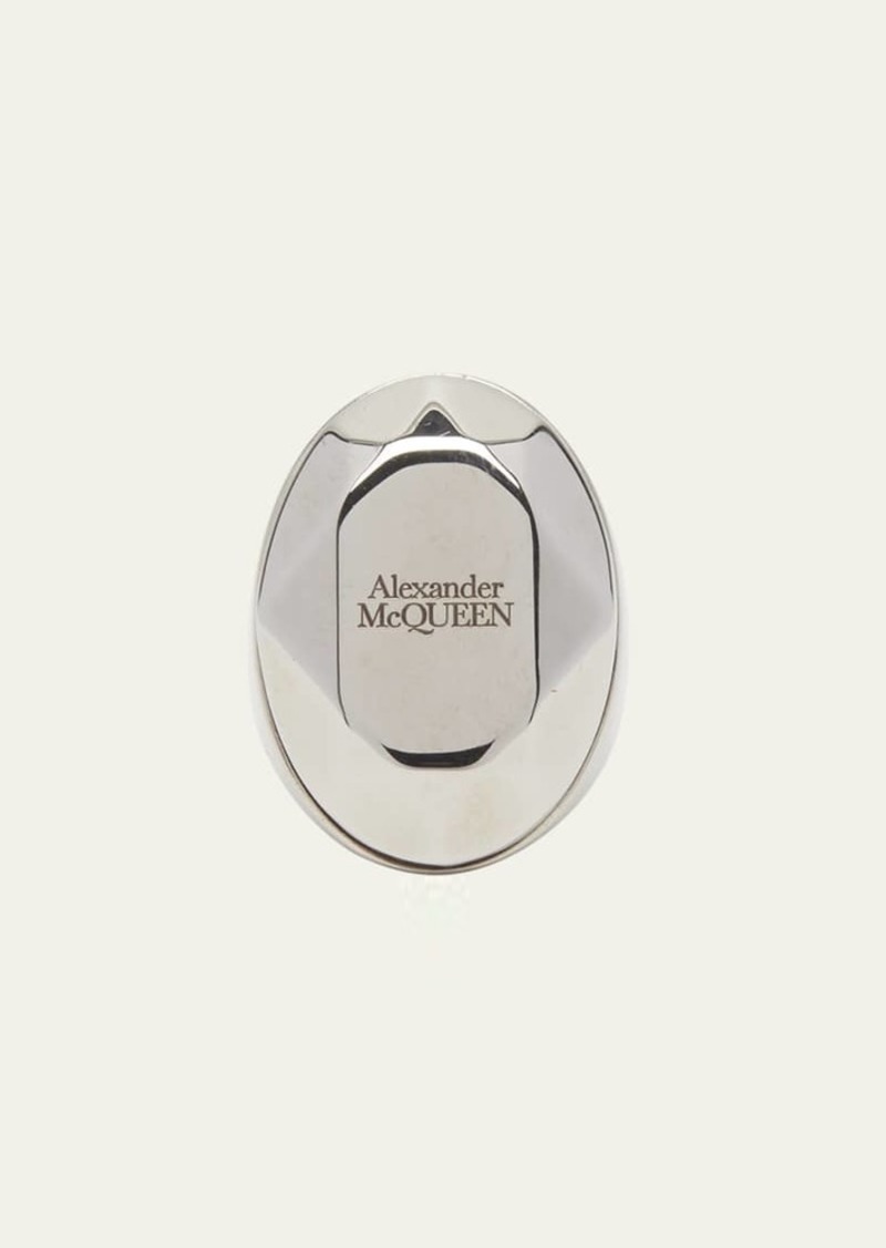 Alexander McQueen Men's Faceted Stone Signet Ring