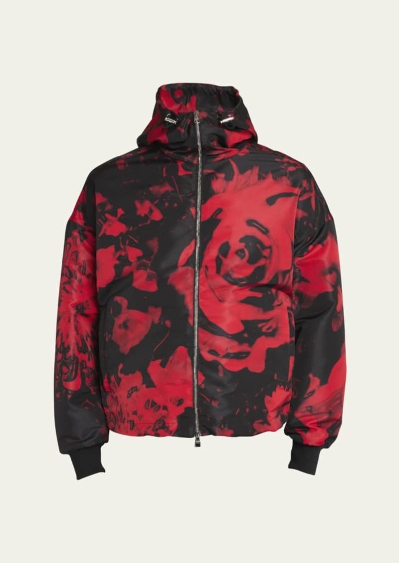 Alexander McQueen Men's Floral Wax Seal Print Jacket