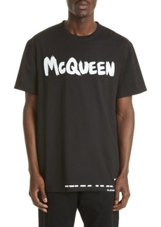 Alexander McQueen Men's Graffiti Logo Graphic Tee