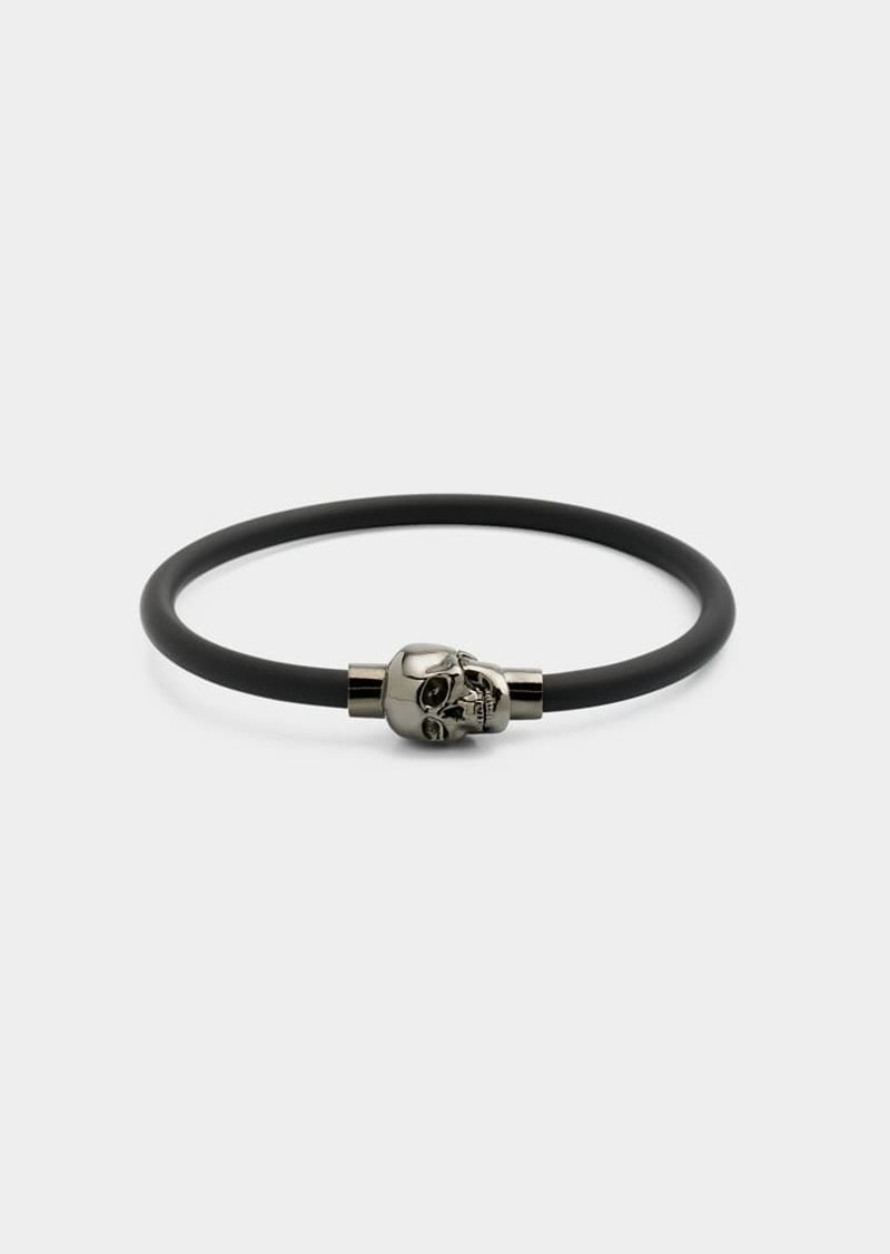 Alexander McQueen Men's Rubber Cord Skull Bracelet