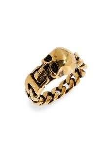 Alexander McQueen Men's Skull Curb Chain Ring