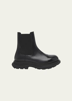 Alexander McQueen Men's Tread Leather Workwear-Sole Chelsea Boots