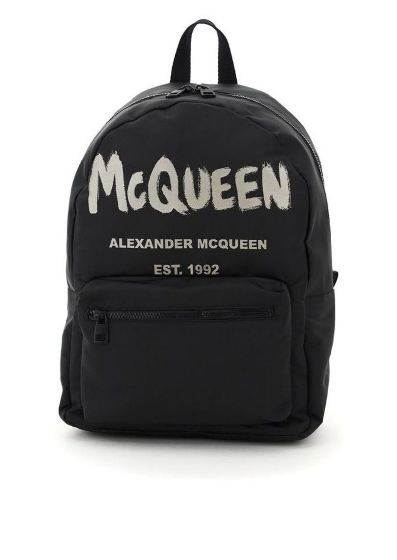 Alexander mcqueen metropolitan backpack with graffiti logo