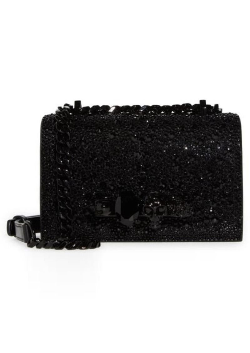 Alexander McQueen Mini Jeweled Crystal Embellished Leather Satchel