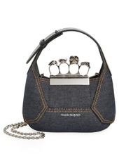 Alexander McQueen Mini Jeweled Denim Hobo