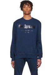 Alexander McQueen Navy Graffiti Sweatshirt